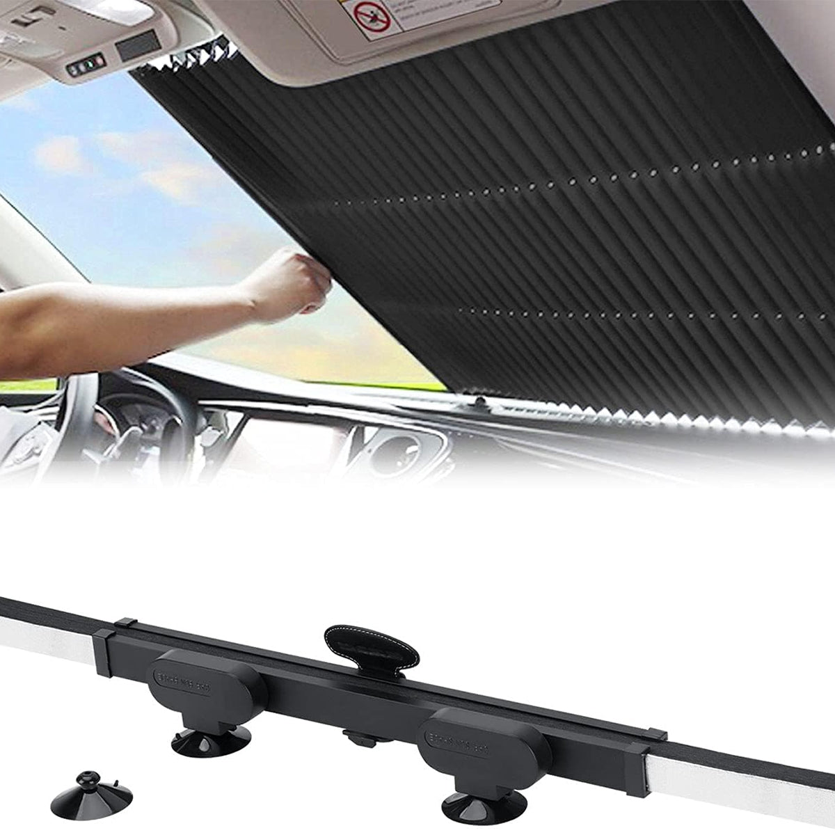 Pare-Soleil Extensible Pour Voiture Avec 4 Ventouses