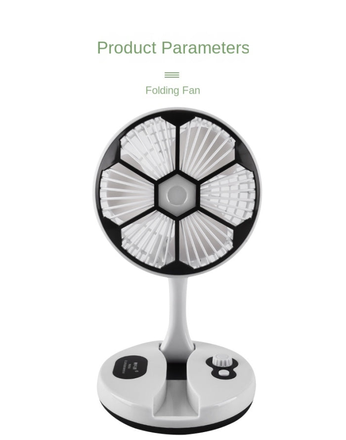 Ventilateur De Bureau Rechargeable Avec Lumière
