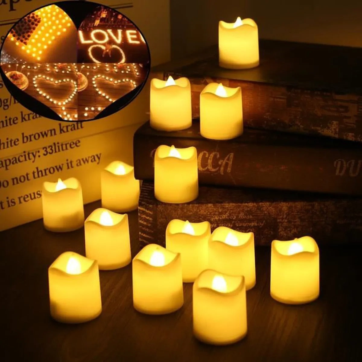 Chandelles électroniques 12 pièces romantiques pour mariage et fête sans flamme à LED