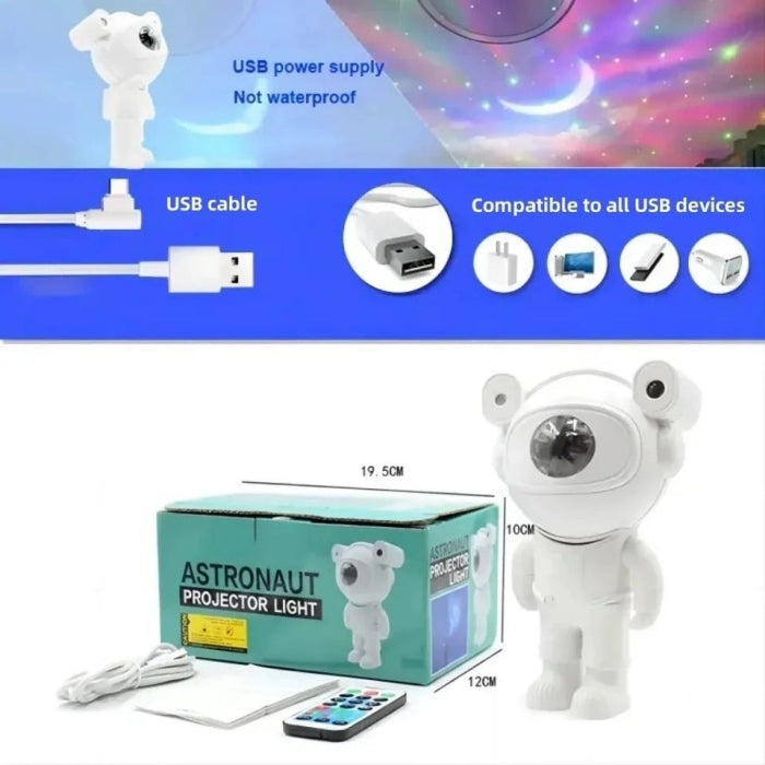 Jeux De Lumière Forme Robot - Projecteur Galaxy Avec Minuterie Et Haut-Parleur Bluetooth À Distance