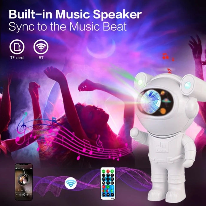 Jeux De Lumière Forme Robot - Projecteur Galaxy Avec Minuterie Et Haut-Parleur Bluetooth À Distance