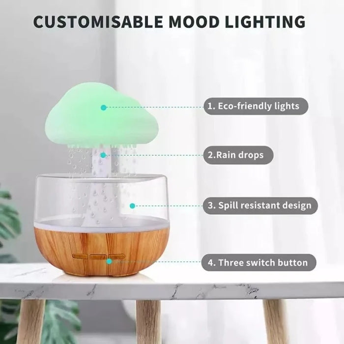 Diffuseur Humidificateur D'huiles Essentielles Et Veilleuse Colorée