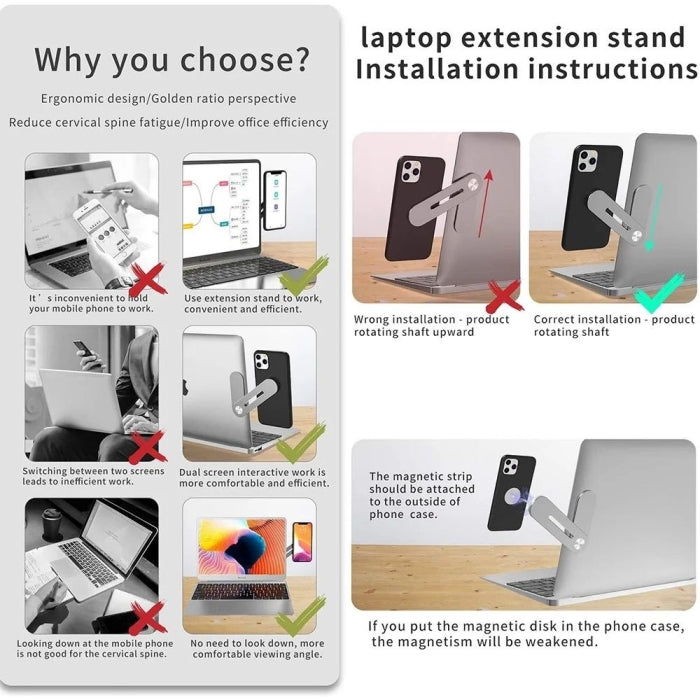 Support De Téléphone Portable Magnétique Et Pliant En Métal