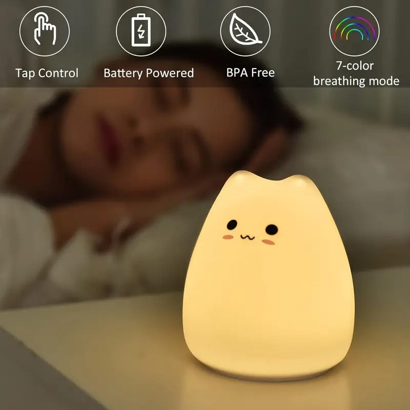 Lampe En Silicone Petit Chat Souriant