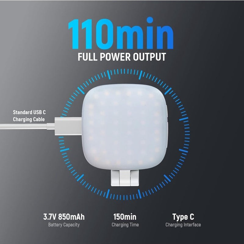 Lampe Led selfie pliable magnétique avec miroir