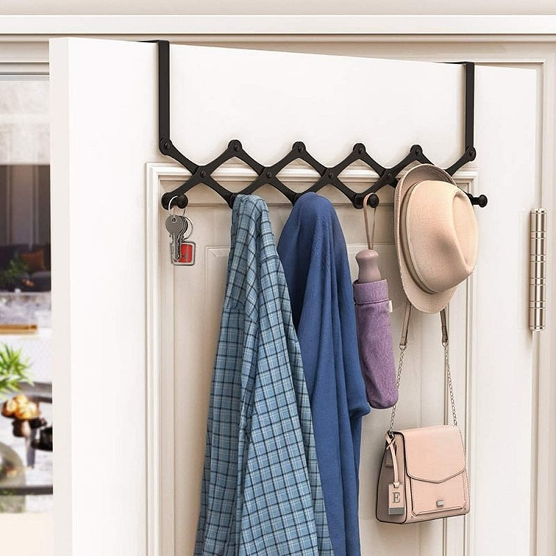 Cintre avec 6 crochet derrière la porte porte-manteau mural sans trou support de rangement