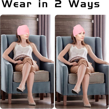 Bonnet de soulagement de la migraine avec couverture supérieure en gel, pour soulager les tensions, le stress, la douleur