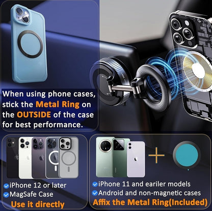 Support de téléphone Ultra magnétique Ventouse pour voiture amélioré renforcé à 360 °