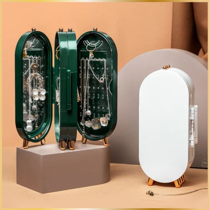 Boîte à Bijoux Pliable avec Miroir & Grand Rangement