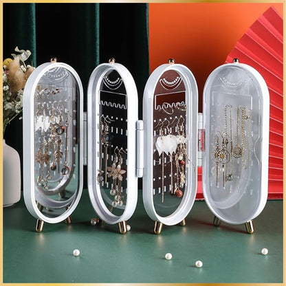 Boîte à Bijoux Pliable avec Miroir & Grand Rangement