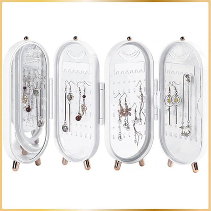 Boîte à Bijoux Pliable avec Miroir & Grand Rangement