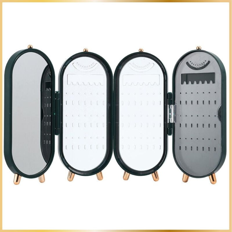 Boîte à Bijoux Pliable avec Miroir & Grand Rangement