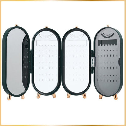 Boîte à Bijoux Pliable avec Miroir & Grand Rangement