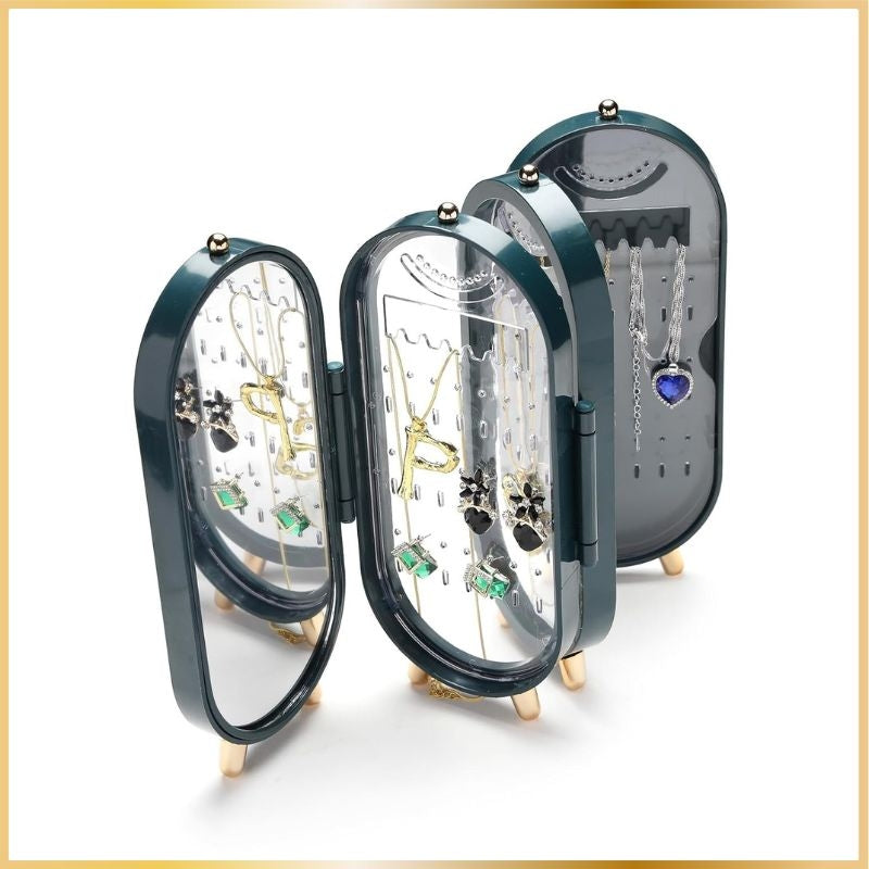 Boîte à Bijoux Pliable avec Miroir & Grand Rangement