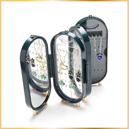 Boîte à Bijoux Pliable avec Miroir & Grand Rangement