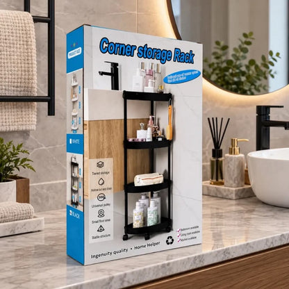 Etagère D'angle Pour Salle De Bain- Noir
