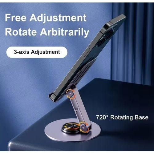 Support Métallique Rotatif à 360° pour Téléphone & Tablette