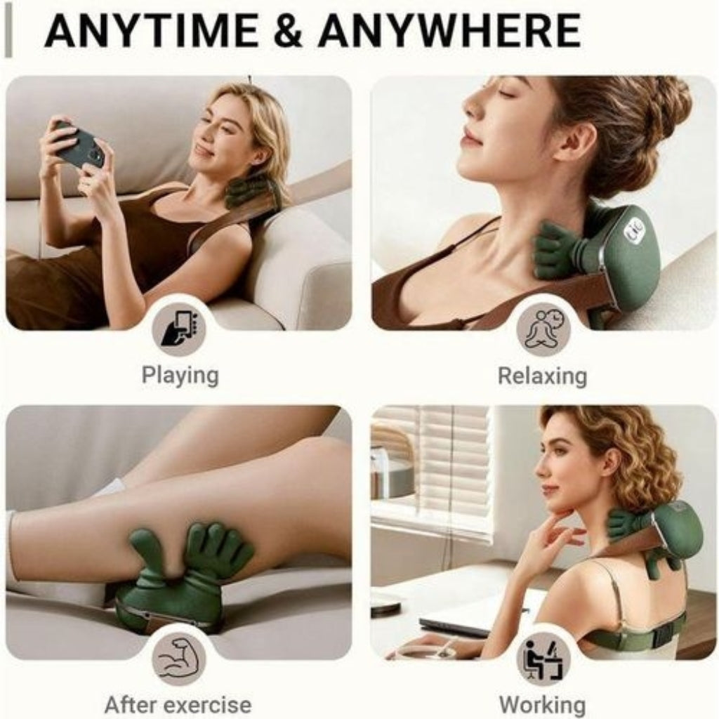 Masseur Électrique pour Cou et Épaules avec Chaleur – Rechargeable USB