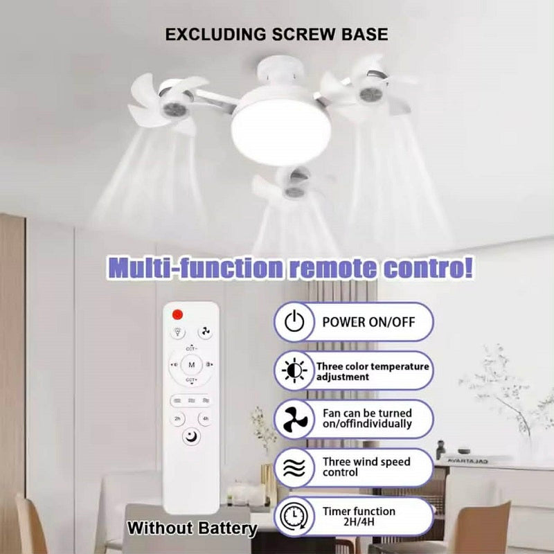 Ventilateur de Plafond LED 2 en 1 Silencieux Avec Télécommande – 3 Vitesses