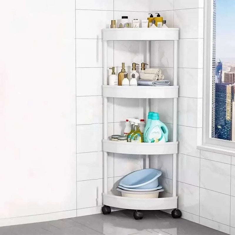 Etagère D'angle Pour Salle De Bain- Blanc