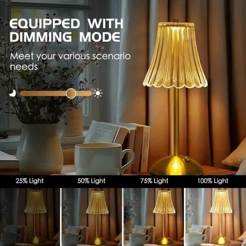 Lampe De Table Portables Sans Fil Rechargeable Avec Tactile En Acrylique
