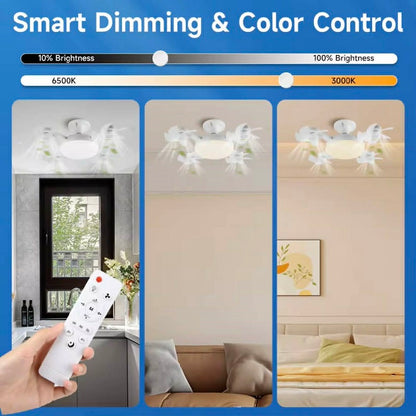 Ventilateur de Plafond LED 2 en 1 Silencieux Avec Télécommande – 3 Vitesses