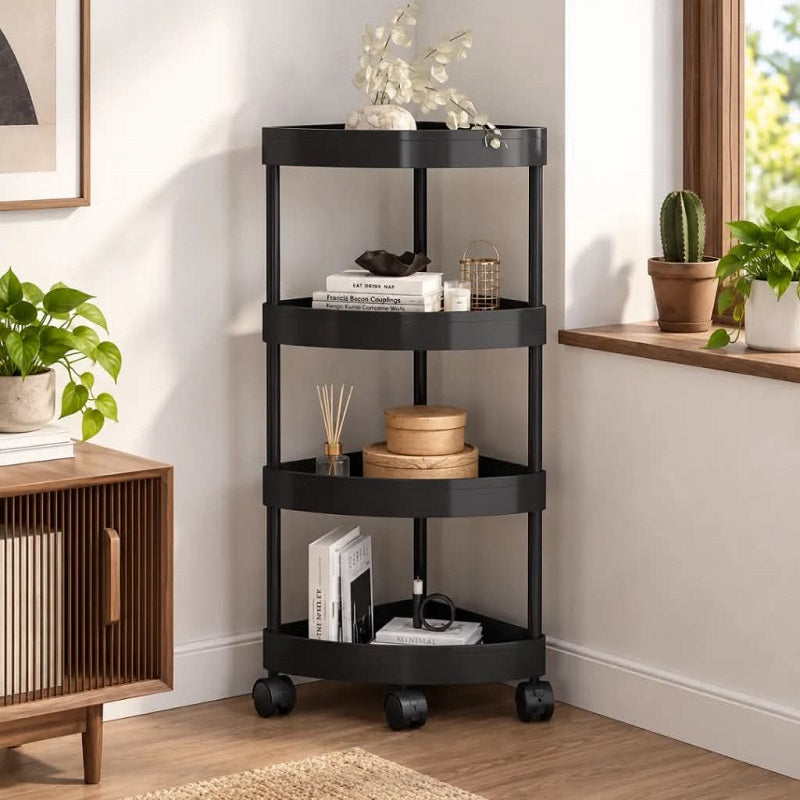 Etagère D'angle Pour Salle De Bain- Noir