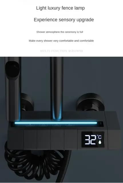 Ensemble De Douche Thermostatique  Avec Affichage LED Et Lumière
