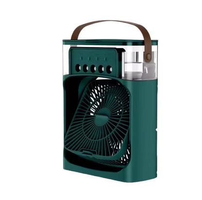 Climatiseur portable avec 3 vitesses de vent et 3 modes de pulvérisation avec veilleuse LED 7 couleurs