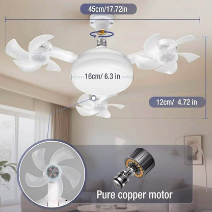 Ventilateur de Plafond LED 2 en 1 Silencieux Avec Télécommande – 3 Vitesses