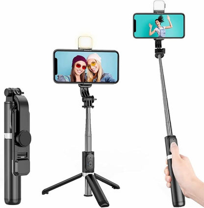 Perche À Selfie Avec Télécommande Et Trépied Avec LED Light