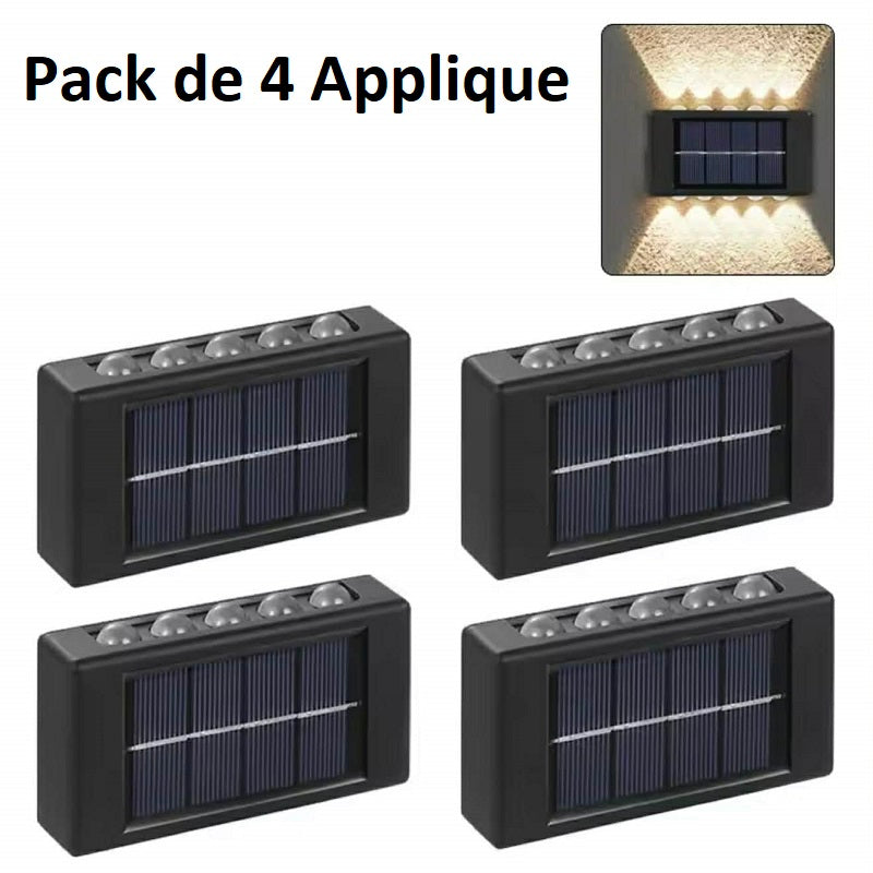 Pack de 4 Applique Murale Solaire LED Extérieure 10 LED