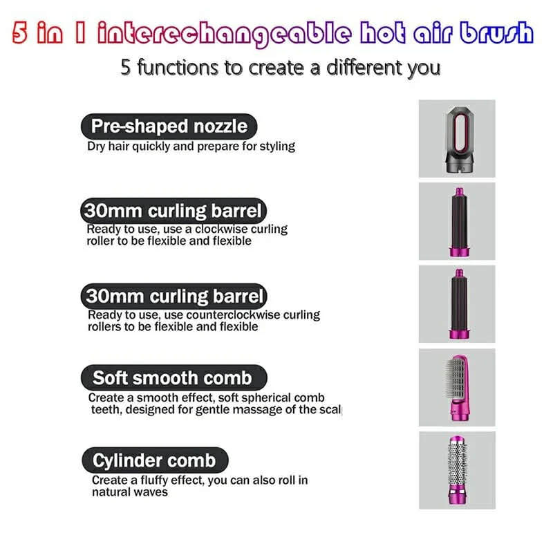Sèche Cheveux 5en1 Hot Air Styler 1000W