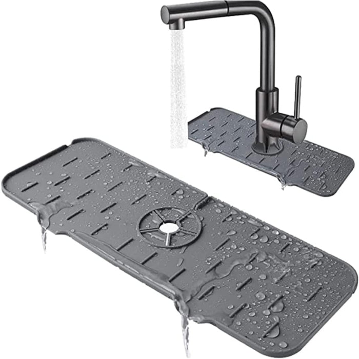Tapis D'évier De Robinet En Silicone Et Porte Savon Et Chiffon 2 En 1