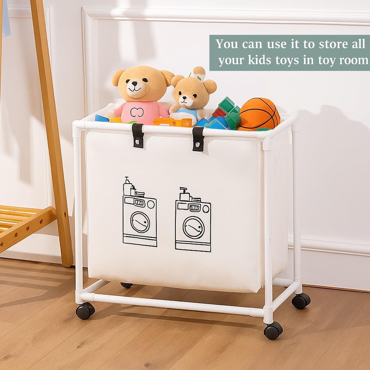 Panier à linge pliable Avec roulettes verrouillables