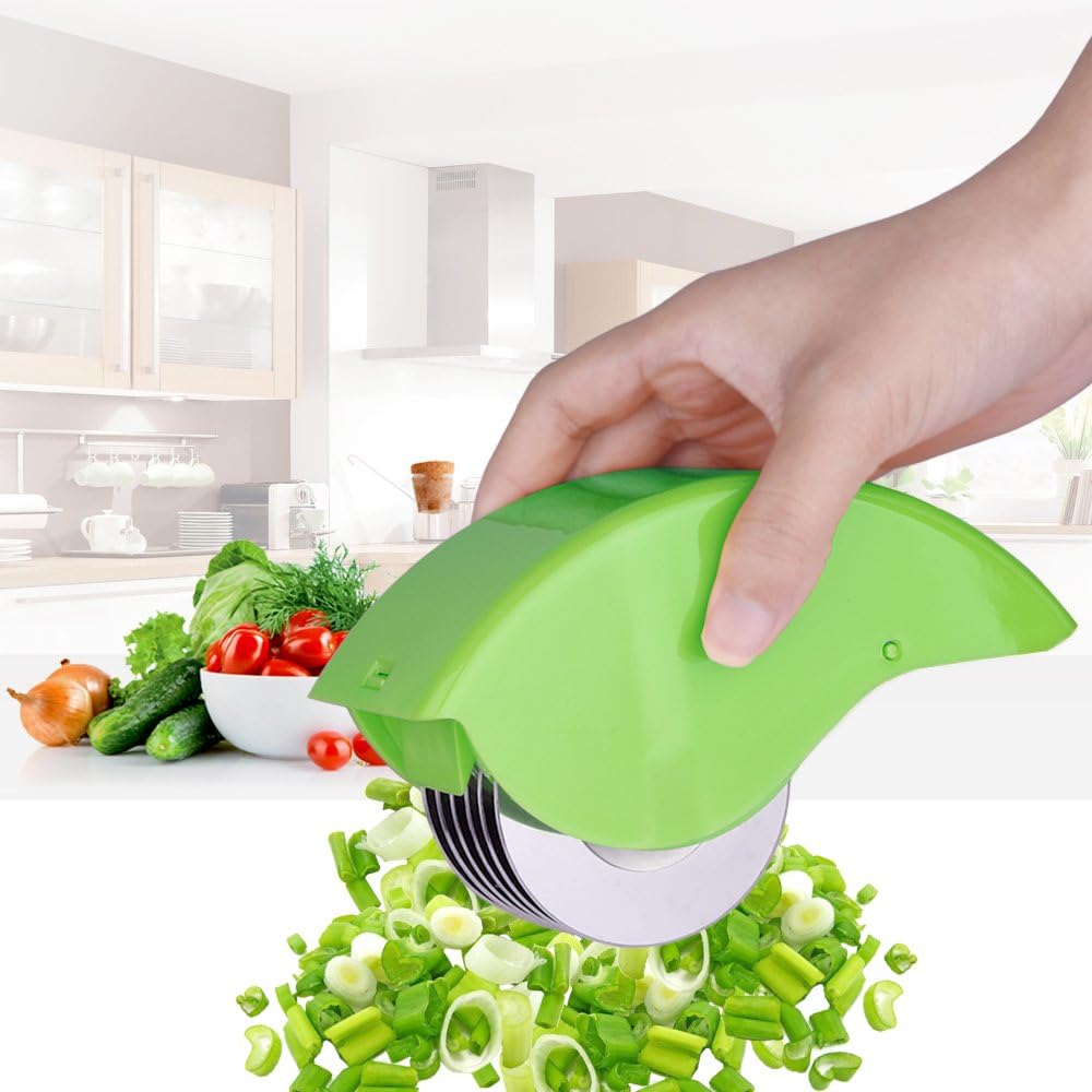 Broyeur à herbes manuel 3 en 1 avec 6 lames en acier inoxydable