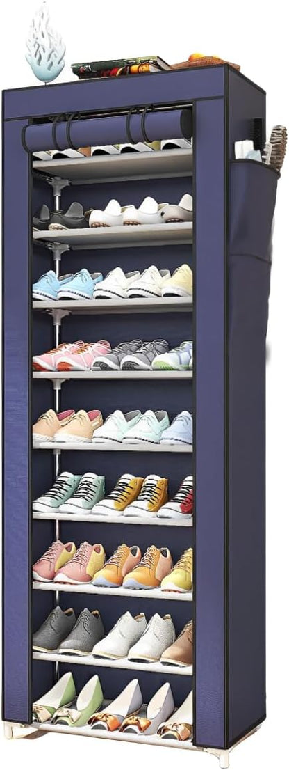 Étagère à Chaussures en Tissu à 9 Étages