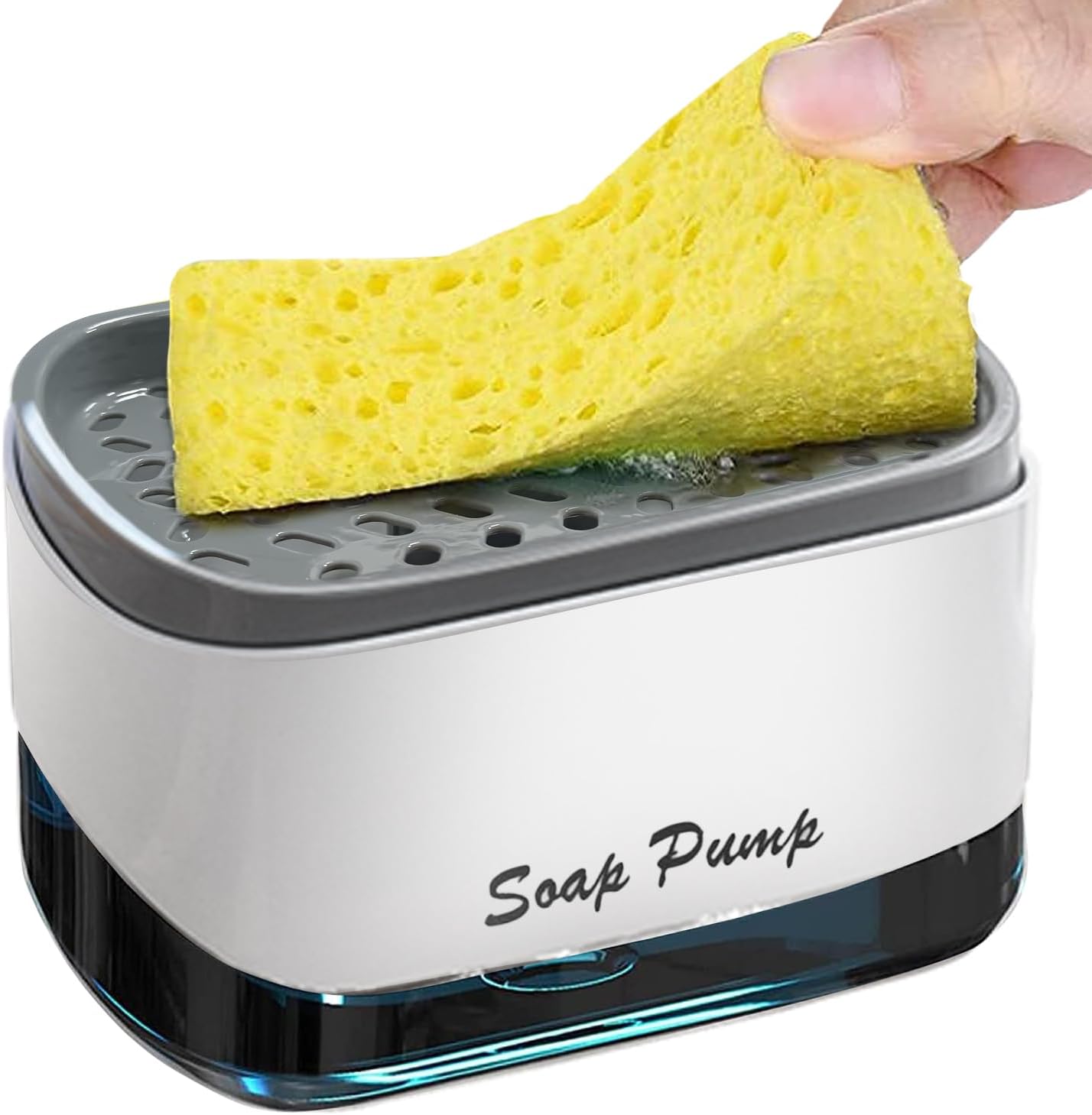 Distributeur de savon liquide 2 en 1 avec porte-éponge