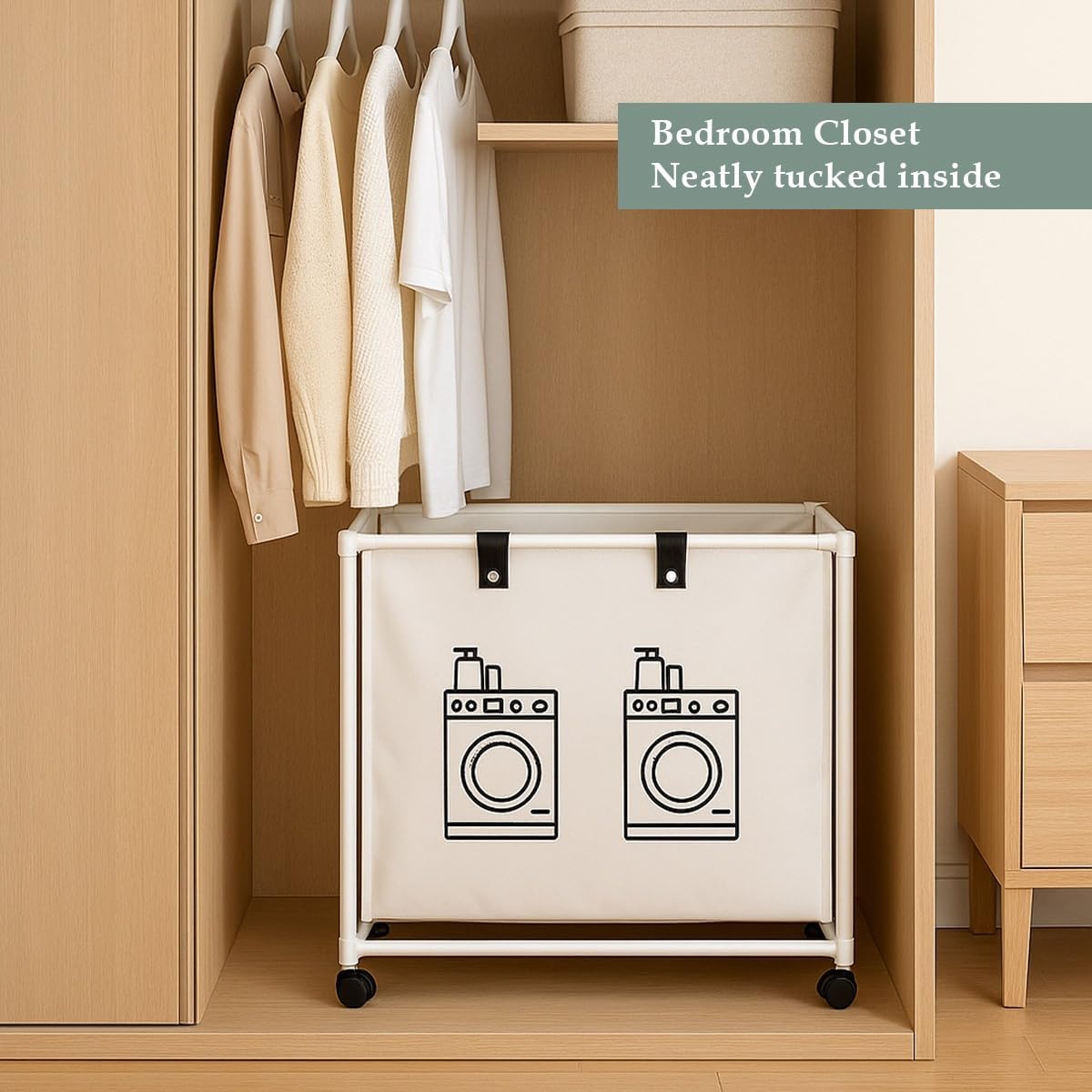 Panier à linge pliable Avec roulettes verrouillables