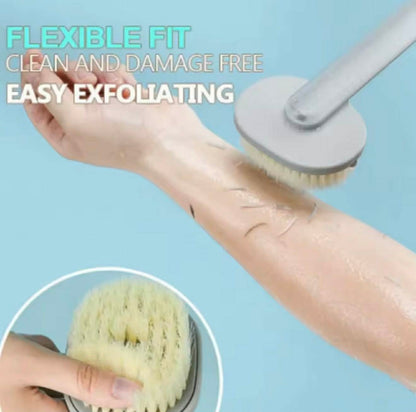 Brosse de Bain Long Manche 2 En 1 Avec Réservoir de Gel Douche – Exfoliante & Massante