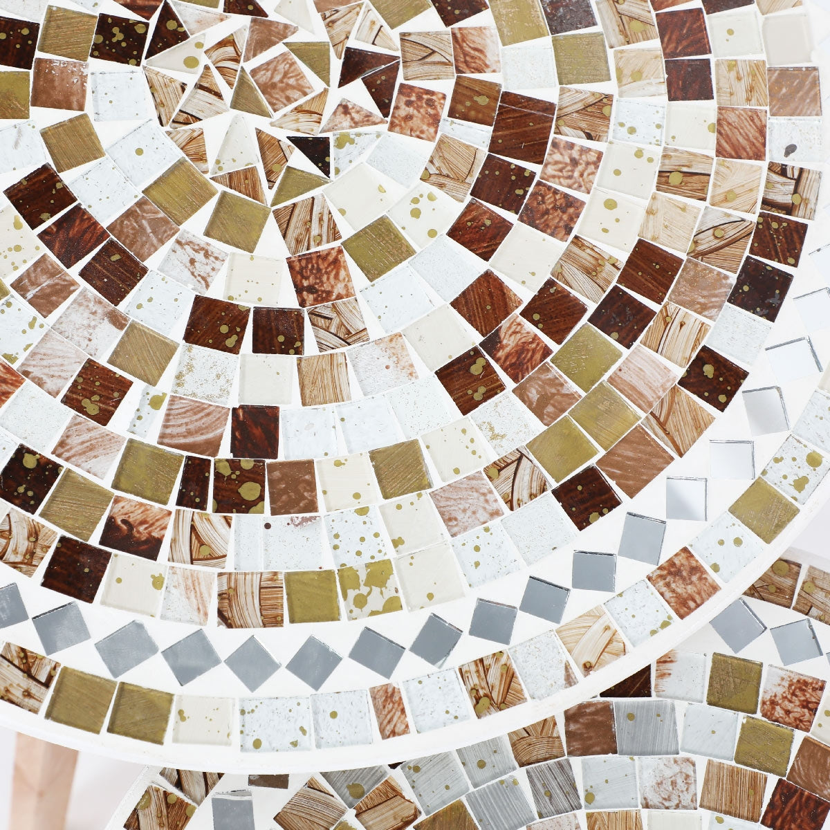 Série de 3 Tables Basses en Bois effet mosaïque Motif 4