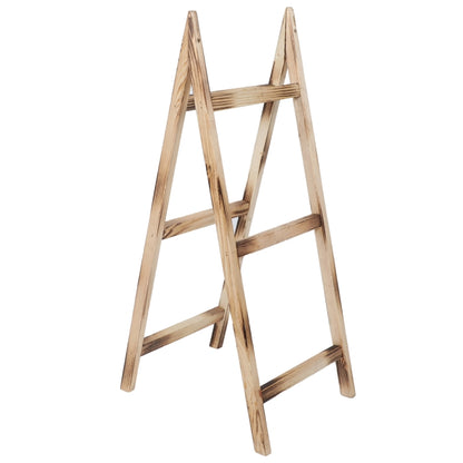 Étagère Echelle En Bois Forme Triangle 3 Planches De Rangement 88 X 34 Cm