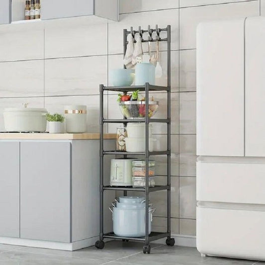 Etager De Rangement Mobile à 5 Niveaux avec Crochets