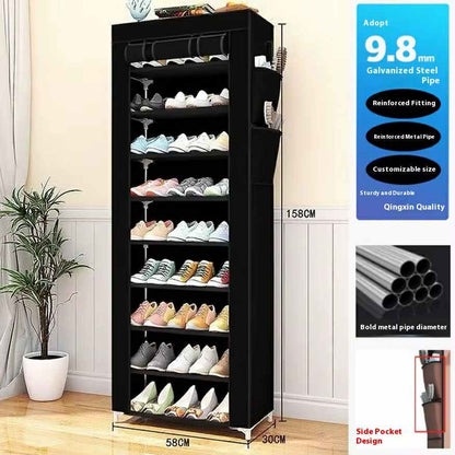 Étagère à Chaussures en Tissu à 9 Étages