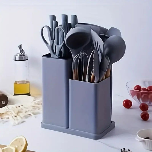 Ensemble D'Ustensiles De Cuisine En Silicone Et Couteaux