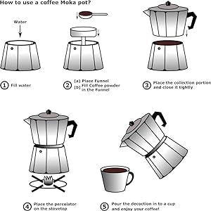 MOKA Cafetière À Expresso 6 Tasses 300 ML