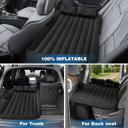 Matelas De Voyage Gonflable Universel Pour Voiture 135 Cm X 50 Cm X 85 Cm Avec Pompe Allume-Cigare Et 2 Oreillers