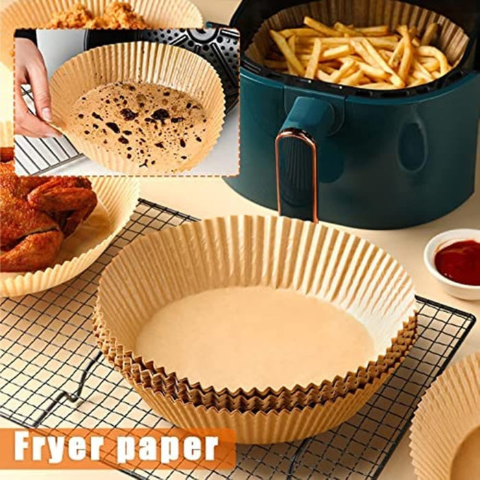 Pack de 100 Papiers de Cuisson Ronds pour Friteuse à Air de 16 cm