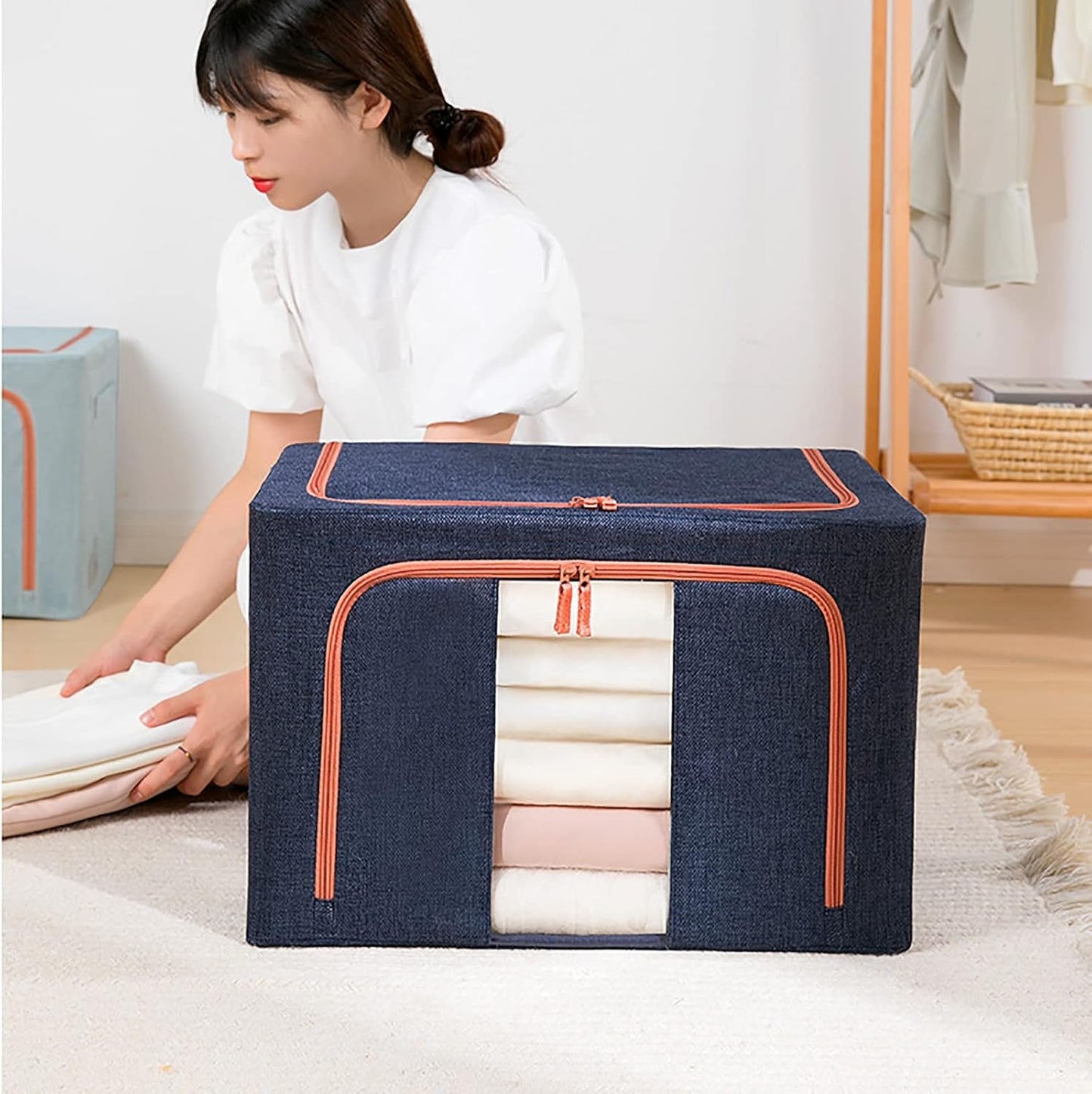 Boîte de Rangement Pliable pour Linge de Maison 66L (50 x 40 x 33 cm) Modèle 1