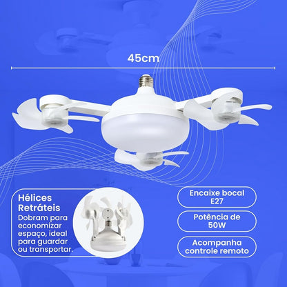 Ventilateur de Plafond LED 2 en 1 Silencieux Avec Télécommande – 3 Vitesses